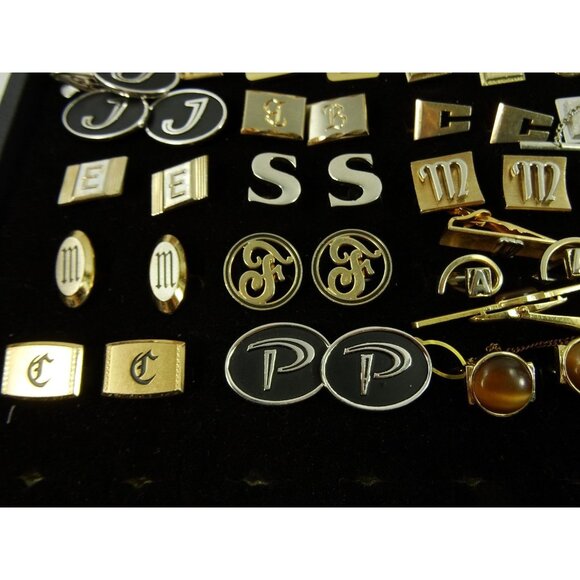 Huge Lot of Cufflinks 30 Pairs Vintage and Designer Cuff Links w Tray - Picture 6 of 9
